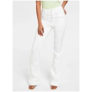 GUESS Pop '70s Boot Waist Flare Leg Jeans White Women's Size 28